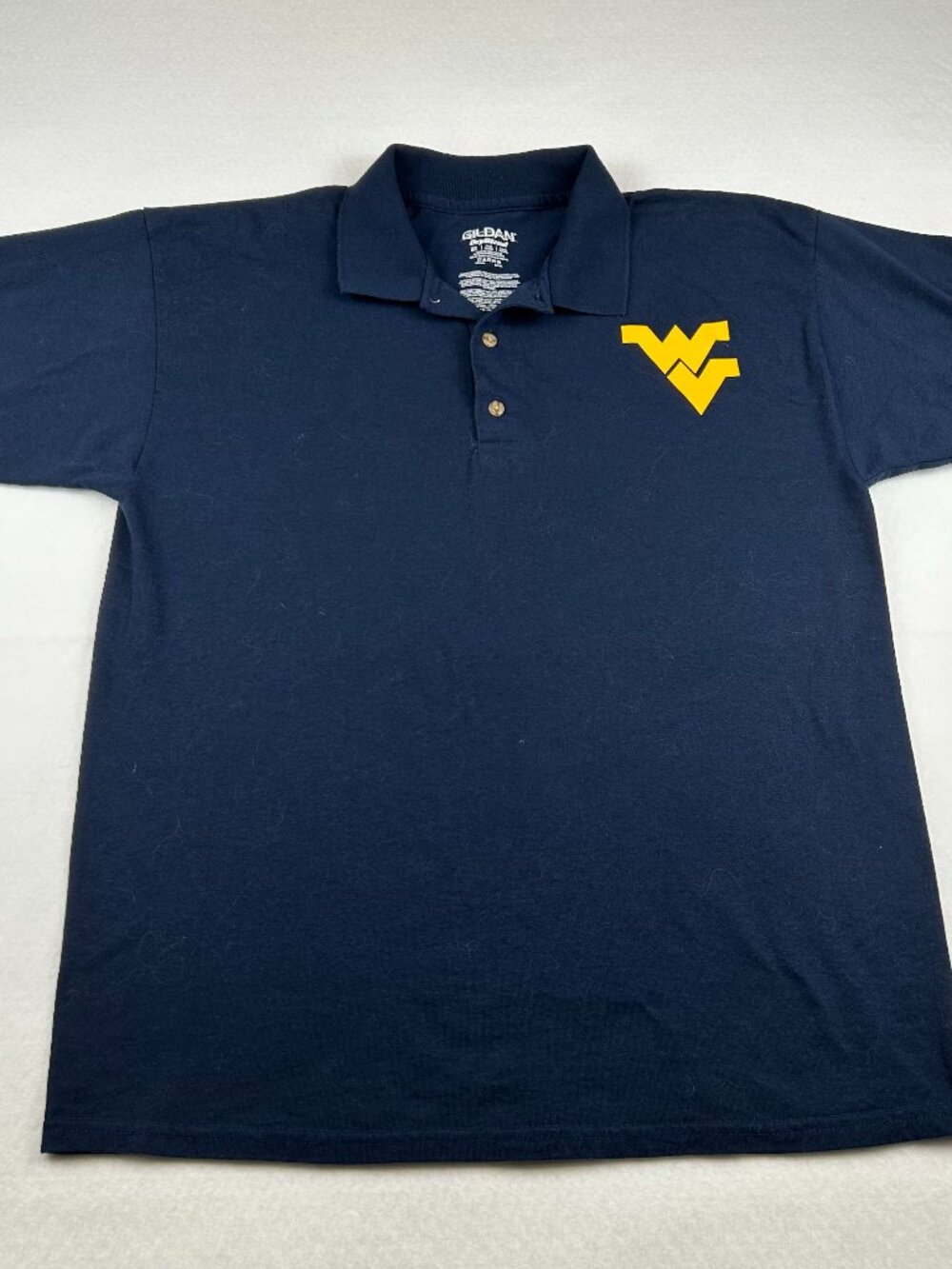 West Virginia Mountaineers | Gliden 50/50 Cotton Men's Blue Polo, size L